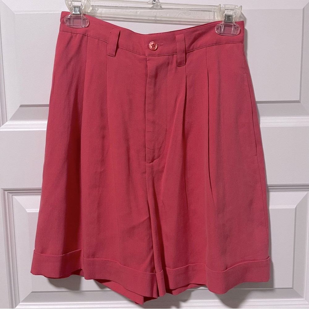 The Limited High Waisted Silk Wide Leg Shorts Y2K Vintage 100% Silk in Coral 6